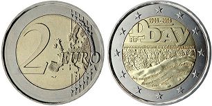 mynt Frankrike 2 euro 2014