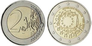 pièce de monnaie France 2 euro 2015