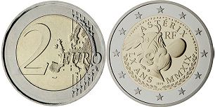 pièce de monnaie France 2 euro 2019