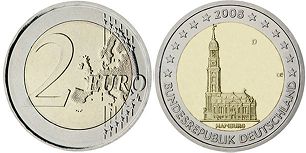 mynt Tyskland 2 euro 2008