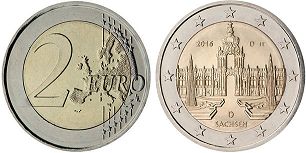 mynt Tyskland 2 euro 2016