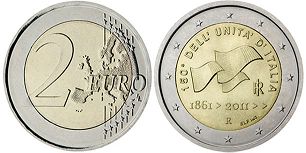 moneda Italia 2 euro 2011