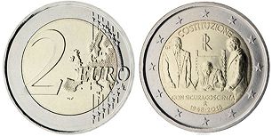 mynt Italien 2 euro 2018