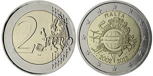 mynt Malta 2 euro 2012