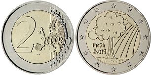 moneta Malta 2 euro 2019