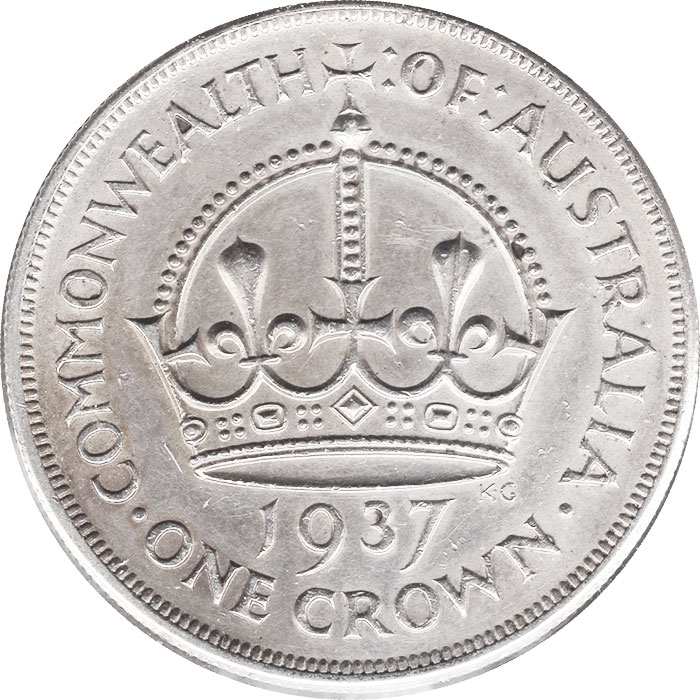 Australia 1 crown 1937 reverse