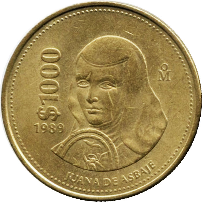 Mexico 1000 pesos Asbaje reverse