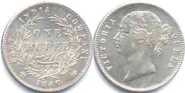 East India Company 1 rupee 1840