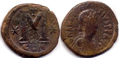coin Byzantine Anastasius I follis coin Byzantine Anastasius I follis