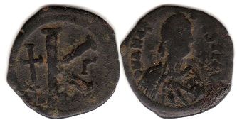 coin Byzantine Anastasius I 1/2 follis coin Byzantine Anastasius I 1/2 follis