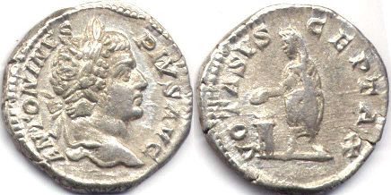 coin Roman Empire Caracalla denarius