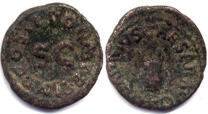 coin Roman Empire Tiberius Quadrans 