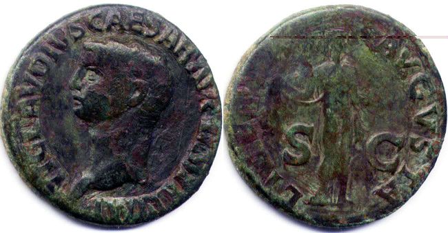 coin Roman Empire Tiberius as