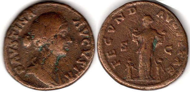 coin Roman Empire Faustina IIas