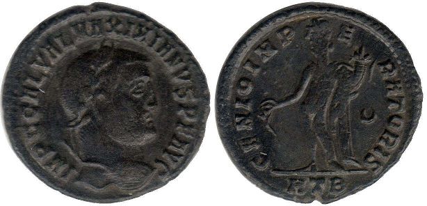 coin Roman Empire Galerius follis