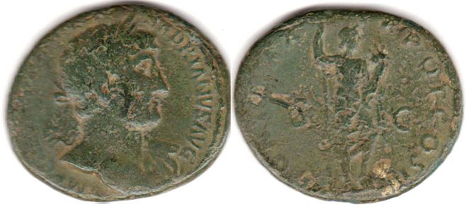 moneda Imperio Romano Hadrian As moneda Imperio Romano Hadrian As