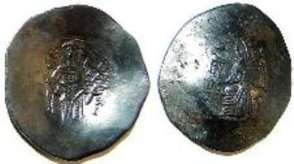 coin Byzantine Isaac IIaspron trachy coin Byzantine Isaac IIaspron trachy