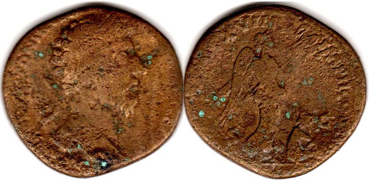 coin Roman Empire Marcus Aurelius Sestertius