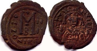 coin Byzantine Maurice follis coin Byzantine Maurice follis