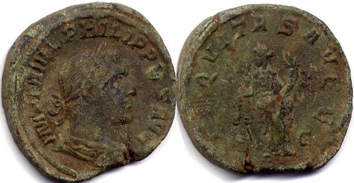 coin Roman Empire Philipp I the Arab Sestertius coin Roman Empire Philipp I the Arab Sestertius