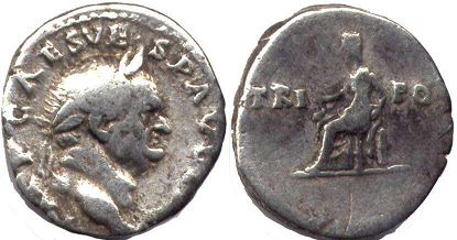 coin Roman Empire Vespasianus denarius coin Roman Empire Vespasianus denarius