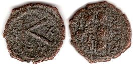coin Byzantine Emperor Justin II half follis coin Byzantine Emperor Justin II half follis