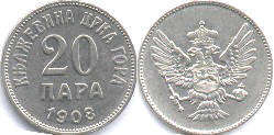 Crna Gora 20 para 1908