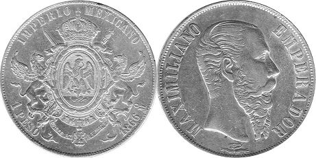 Mexico coin 1 peso 1866