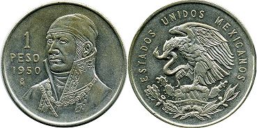 Mexico coin 1 peso 1950