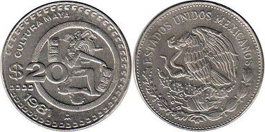 Mexico coin 20 pesos 1981 (1980, 1981, 1982, 1983, 1984)