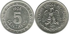 Mexico coin 5 centavos 1906