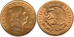 Mexico coin 5 centavos 195