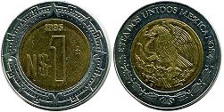Mexico coin 1 peso 1995