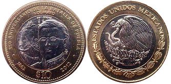 Mexico coin 10 pesos 2012 Batalla of Puebla