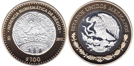 Mexico coin 100 Pesos 2013 Insurgente