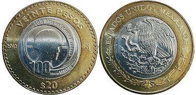Mexico coin 20 pesos 2013 Ejército