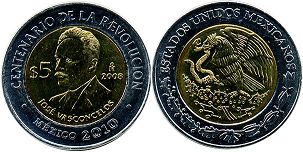 Mexico coin 5 pesos 2008 José Vasconcelos