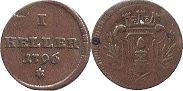 Münze Augsburg 1 heller 1796