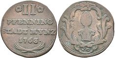 Münze Augsburg 2 Pfennig 1763