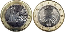 mynt Tyskland 1 euro 2014