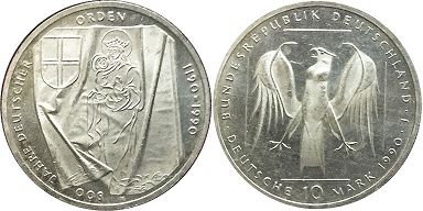Münze Deutschland 10 mark 1990 Deutschen Orden