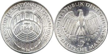 Münze Deutschland 5 mark 1973 Frankfurter Parlament