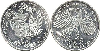 coin Germany 5 mark 1976