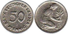 monnaie Allemagne 50 pfennig 1949