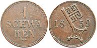 Münze Bremen 1 schwaren 1859
