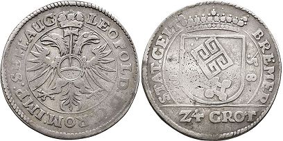 Münze Bremen 24 grote 1658