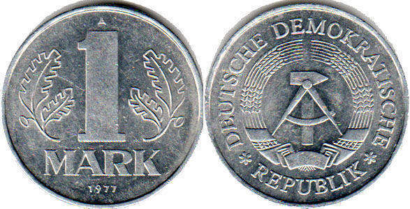 Münze Ostdeutschland 1 mark 1977