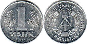 monnaie East Allemagne 1 mark 1977