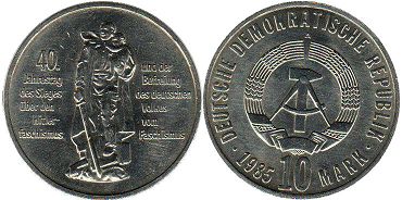 Münze Ostdeutschland 10 mark 1985 Befreiung ab Faschismus