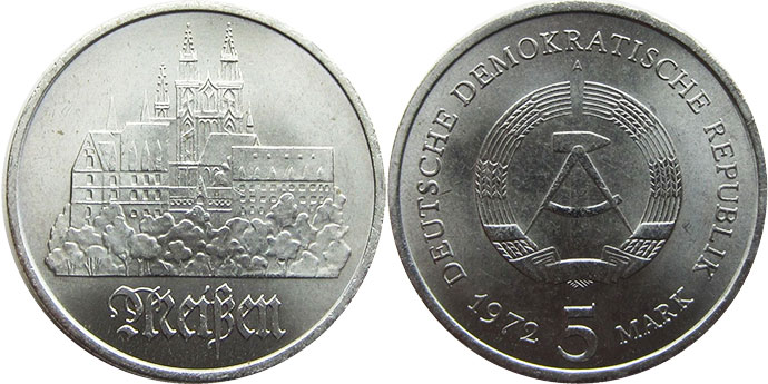 Coin Ostdeutschland 5 mark 1972